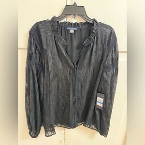 Black Tommy Hilfiger, extra large new long sleeve shirt with tags